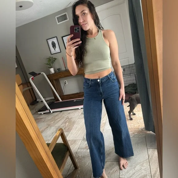 Zara High Rise Wide Leg Jeans Z1975 size 28 - Picture 1 of 10